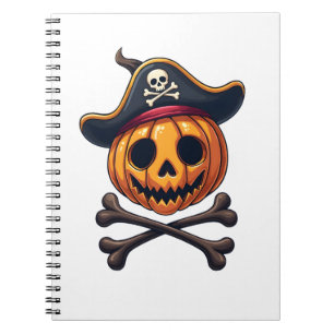 Cuaderno Camiseta de Pirata de Calabaza � Cráneo de Hallowe