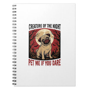 Cuaderno Camiseta de Pug de Halloween con Cementerio Espelu