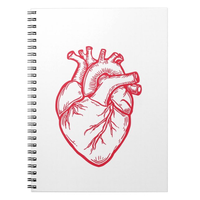 Cuaderno Camiseta de San Valentín de Corazón Anatómico (Frente)