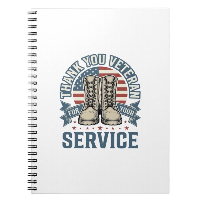 Cuaderno Camiseta de Servicio Botas Patrióticas para Vetera (Frente)