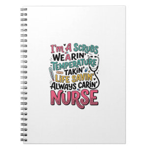 Cuaderno Camiseta de temperatura de matorrales de enfermera