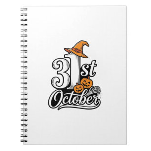 Cuaderno Camiseta de tipografía de Halloween 31 de octubre 