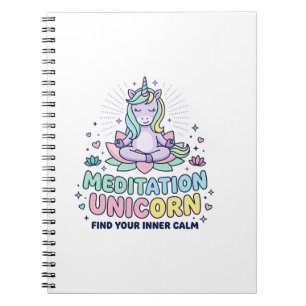 Cuaderno Camiseta de tipografía en negrita Unicornio Medita