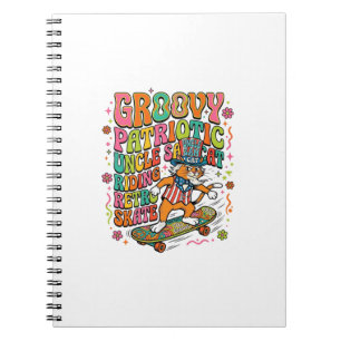 Cuaderno Camiseta de tipografía retro de gato del tío Sam p