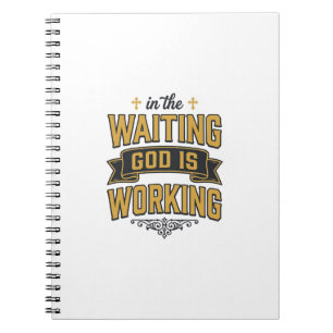 Cuaderno Camiseta de tipografía vintage de fe Dios está tra