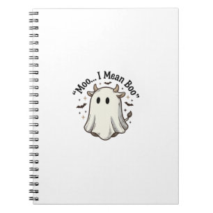 Cuaderno Camiseta de vaca fantasma linda Halloween Moo quie