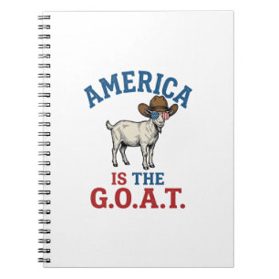 Cuaderno Camiseta de vaquero de cabra patriótica América es