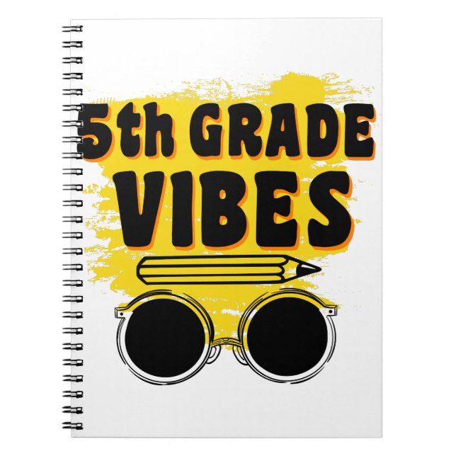 Cuaderno Camiseta de Vibraciones de 5º Grado de Regreso a l (Frente)