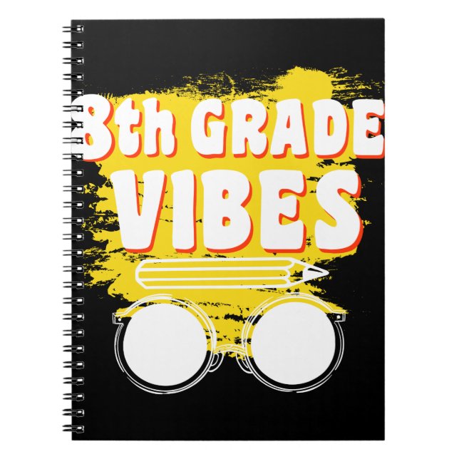 Cuaderno Camiseta de Vibraciones de 8º Grado de Regreso a l (Frente)