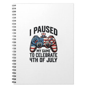 Cuaderno Camiseta de videojuegos patriota del 4 de julio pa