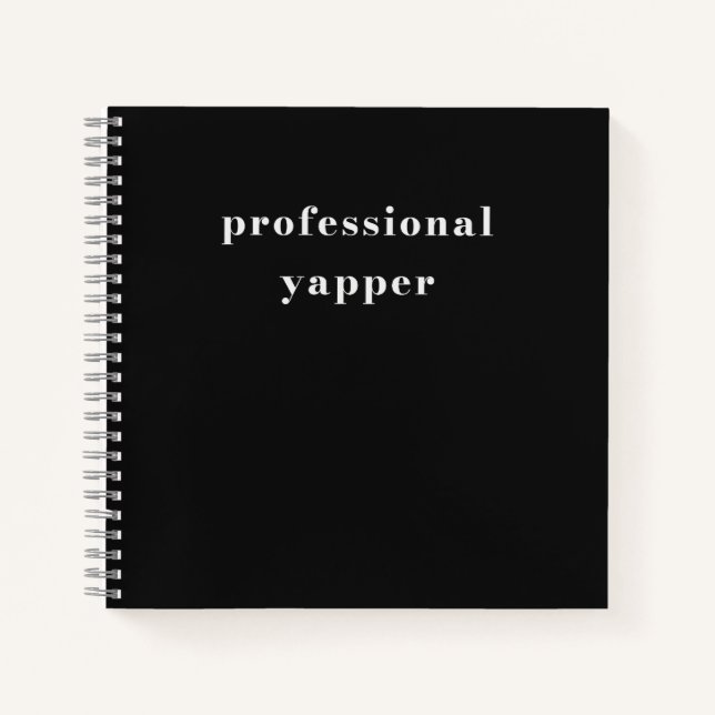 Cuaderno Camiseta de Yapper Profesional – Regalo Divertido  (Anverso)