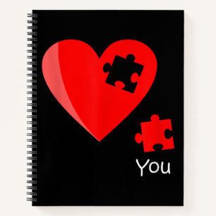 Cuaderno Camiseta del Día de San Valentín Rompecabezas de C