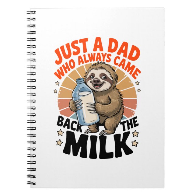 Cuaderno camiseta del día del padre con pereza (Frente)