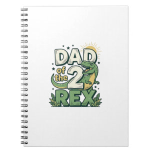 Cuaderno Camiseta diseño padre de los 2 Rex Dinosaurio Padr
