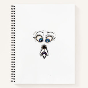 Cuaderno Camiseta divertida con cara de dibujos animados co