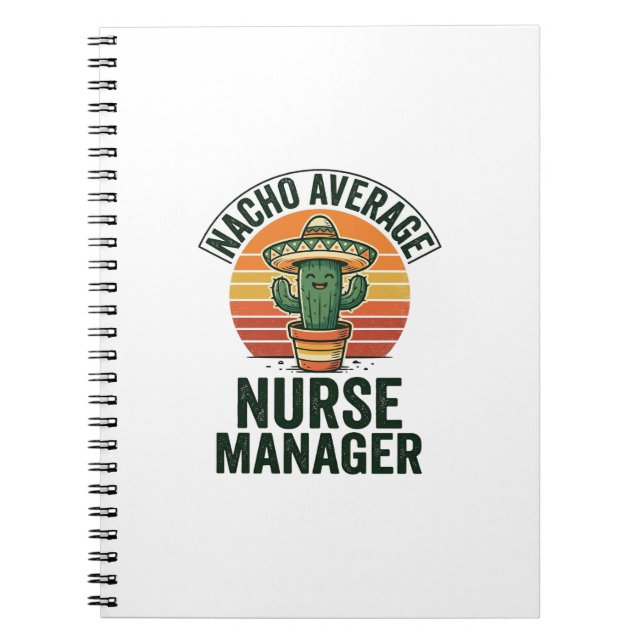 Cuaderno Camiseta divertida de cactus para gerente de enfer (Frente)