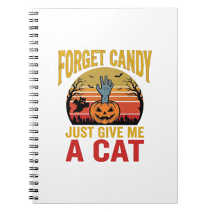 Cuaderno Camiseta divertida de caramelo para amante de gato