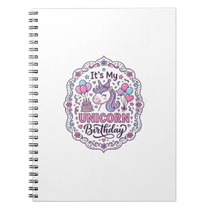Cuaderno Camiseta divertida de cumpleaños de unicornio Unic