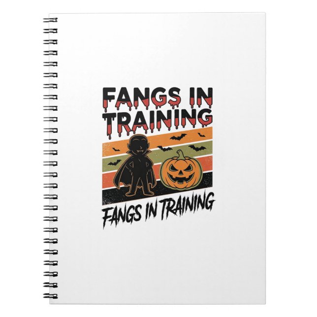 Cuaderno Camiseta Divertida de Halloween de Vampiro con Col (Frente)