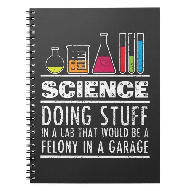Cuaderno Camiseta divertida de la química de la ciencia (Frente)