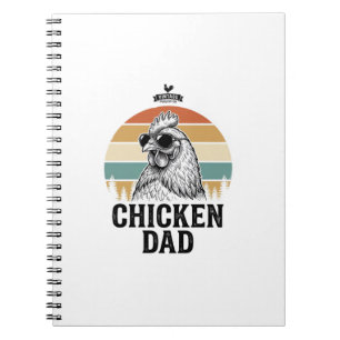 Cuaderno Camiseta divertida de papá de pollo puesta del sol