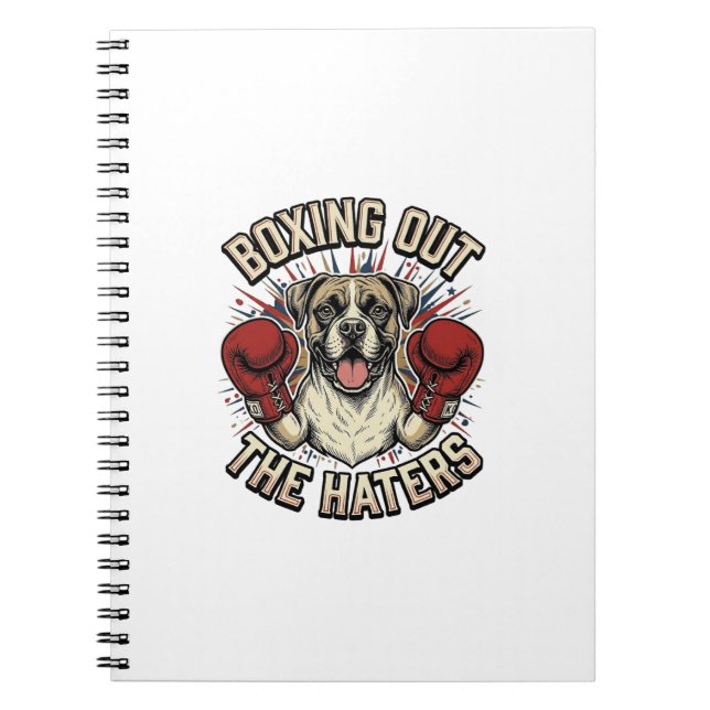 Cuaderno Camiseta divertida de perro boxeador boxeando a lo (Frente)