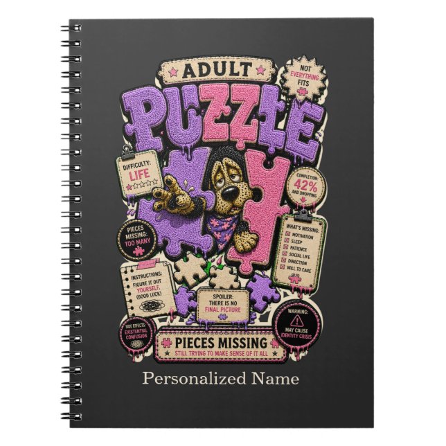 Cuaderno Camiseta divertida de perro introvertido que ama e (Frente)