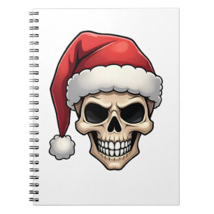 Cuaderno Camiseta divertida de Santa calavera de Navidad pa