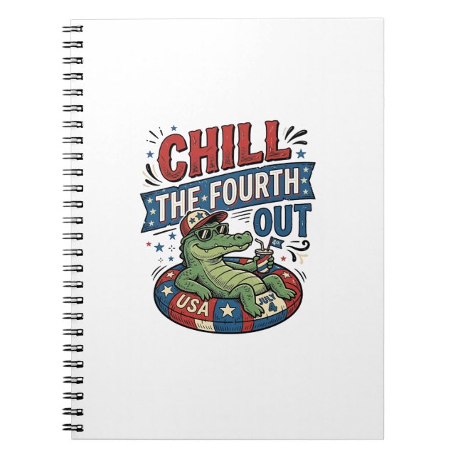 Cuaderno Camiseta divertida de verano de caimán relaja el c (Frente)