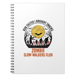 Cuaderno Camiseta Divertida de Zombie con Luna Grabada y Hu
