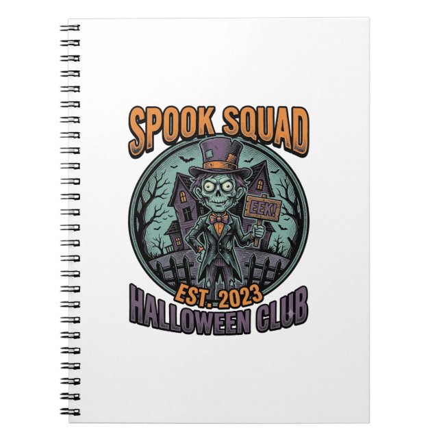 Cuaderno Camiseta divertida de zombie de Halloween con grab (Frente)