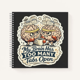 Cuaderno Camiseta Divertida Mi Cerebro Tiene Demasiadas Pes