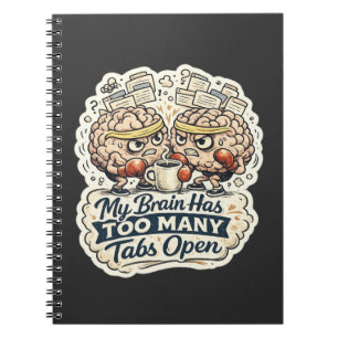 Cuaderno Camiseta Divertida Mi Cerebro Tiene Demasiadas Pes