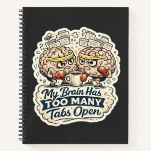 Cuaderno Camiseta Divertida Mi Cerebro Tiene Demasiadas Pes