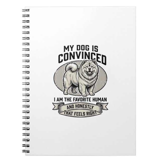 Cuaderno Camiseta divertida para amantes de perros con Chow (Frente)