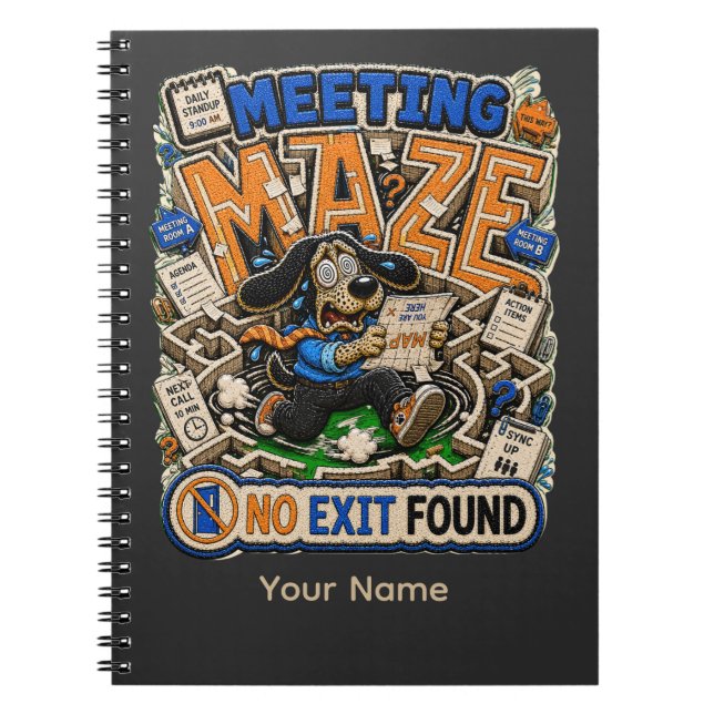 Cuaderno Camiseta divertida personalizada 'Laberinto de reu (Frente)