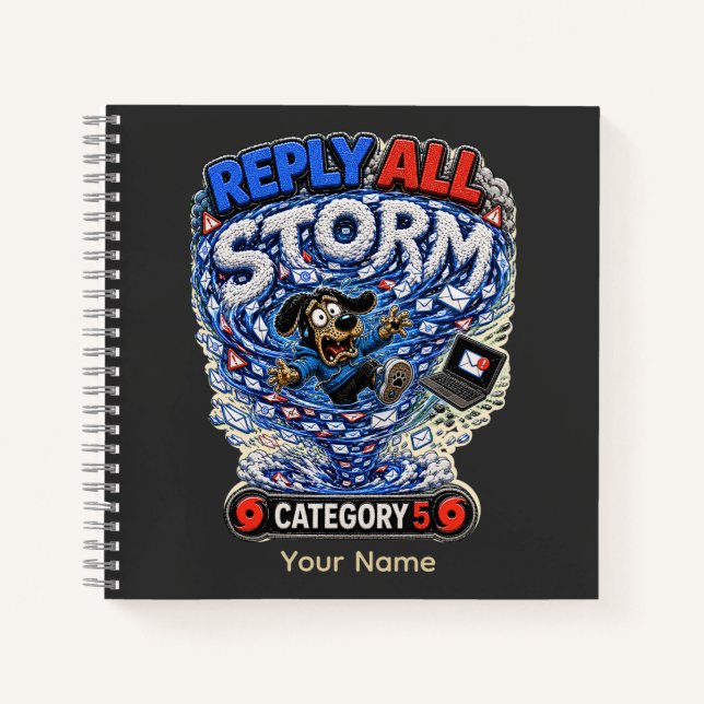 Cuaderno Camiseta divertida personalizada para tormenta de  (Anverso)
