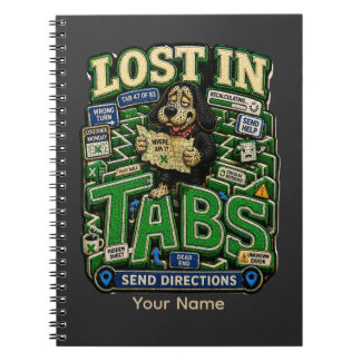 Cuaderno Camiseta divertida personalizada 'Perdido en Pesta