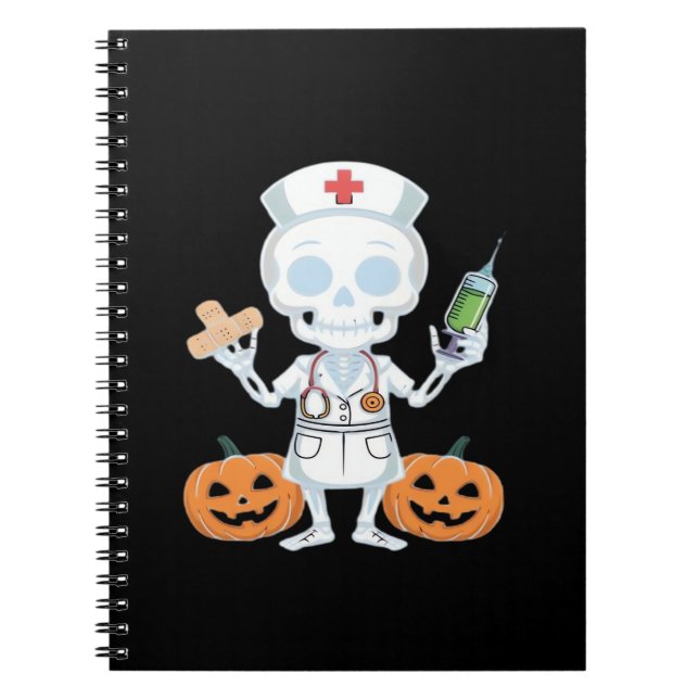 Cuaderno Camiseta esencial de la enfermera Skeleton de Hall (Frente)