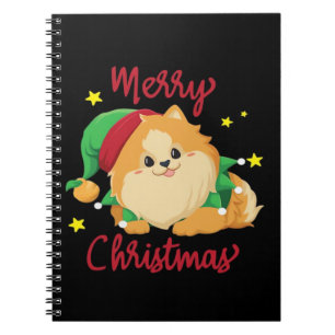 Cuaderno Camiseta esencial de Navidad Pomerania Feliz Navid