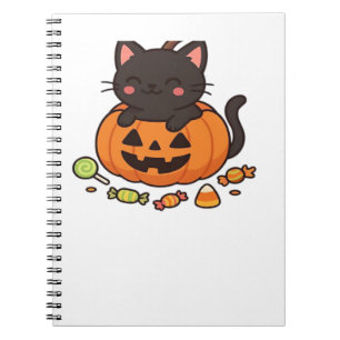 Cuaderno Camiseta esencial Desfile de Gatito de Calabaza