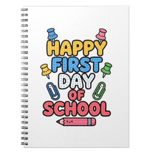 Cuaderno Camiseta Feliz Primer Día de Escuela
