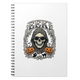 Cuaderno Camiseta Gráfica de Calavera de Halloween con Grab