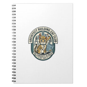 Cuaderno Camiseta Gráfica de Gato Arquitecto Edificio - Arq