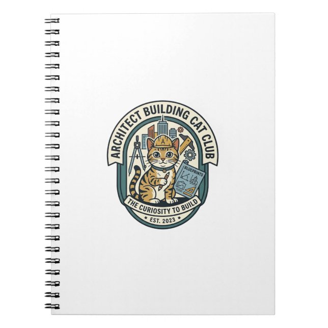 Cuaderno Camiseta Gráfica de Gato Arquitecto Edificio - Arq (Frente)