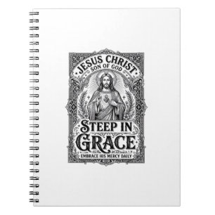 Cuaderno Camiseta gráfica de Jesús amante del té cristiano