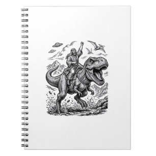 Cuaderno Camiseta gráfica de jinete de dinosaurio con graba