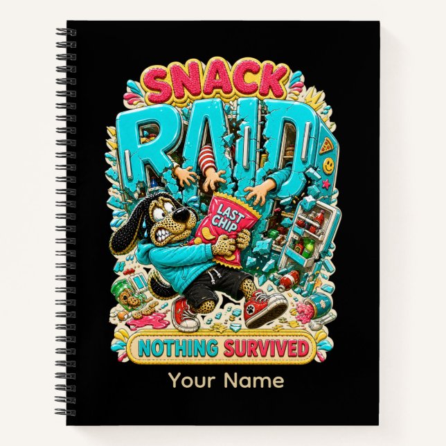 Cuaderno Camiseta gráfica de perro sarcástico para trabajad (Anverso)