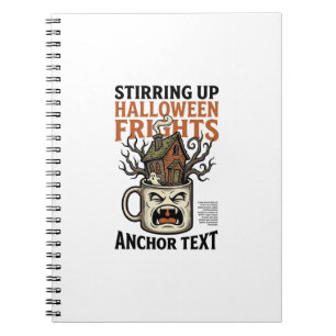 Cuaderno Camiseta gráfica de taza embrujada de café espeluz