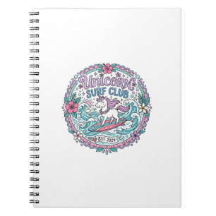 Cuaderno Camiseta Gráfica del Club de Surf de Unicornios Ju